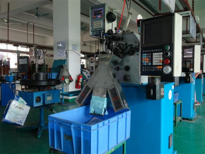 Pressure spring type eight machine